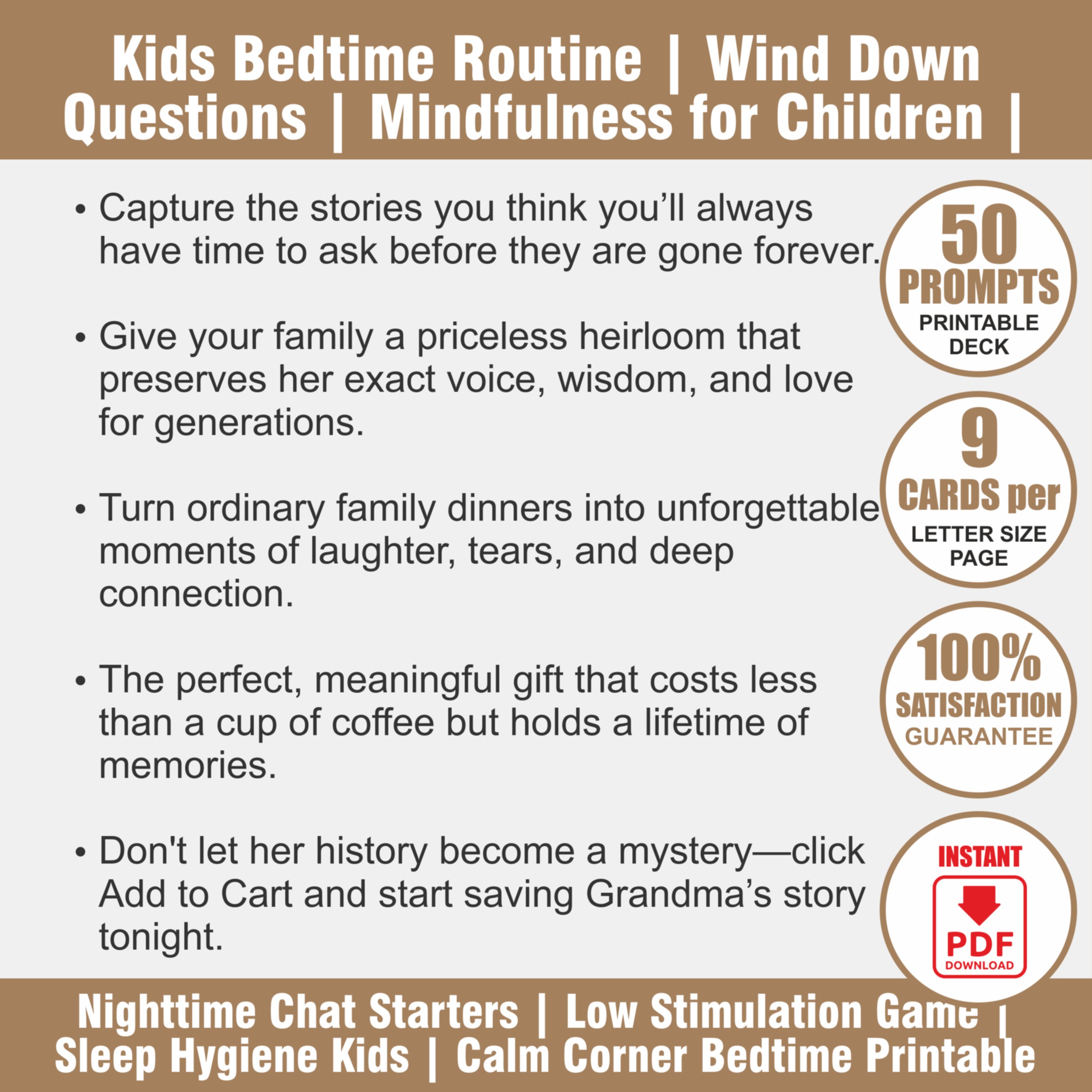Mindful Bedtime Cards | Kids Sleep Routine | Calm Down Prompts Deck for Toddlers - View 2